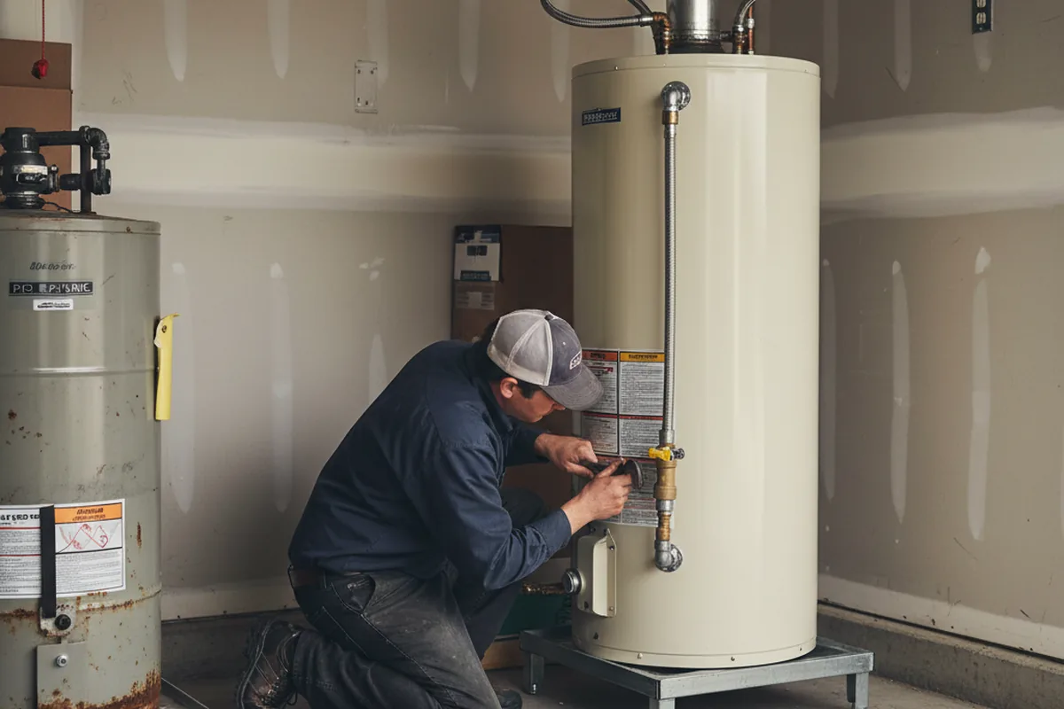 Water heater and shutoff valve replacement in Pleasant Valley